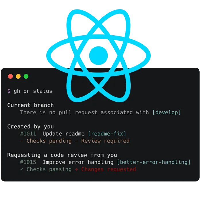 React Icon over the Mac Terminal