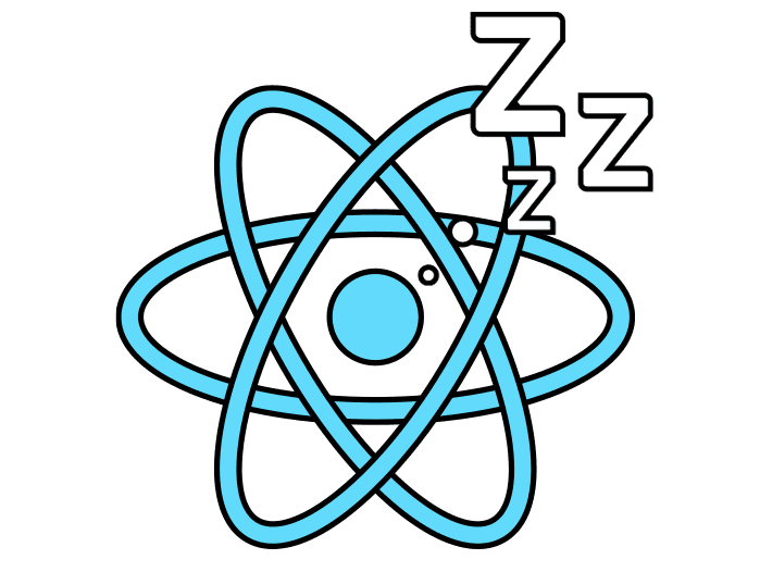 The logo for React Lazify. Its a react logo with sleeping Z's
