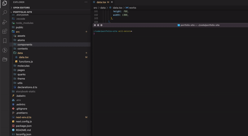 Gif of a component being created